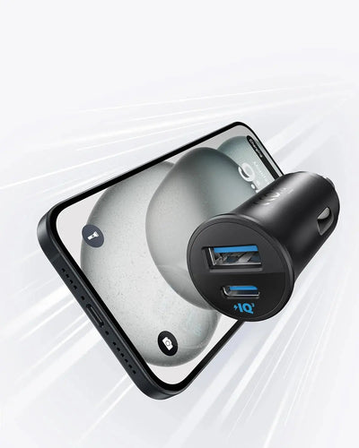 Anker PowerDrive Dual Port 30W Fast Car Charger A2741H11 Black Doha Qatar