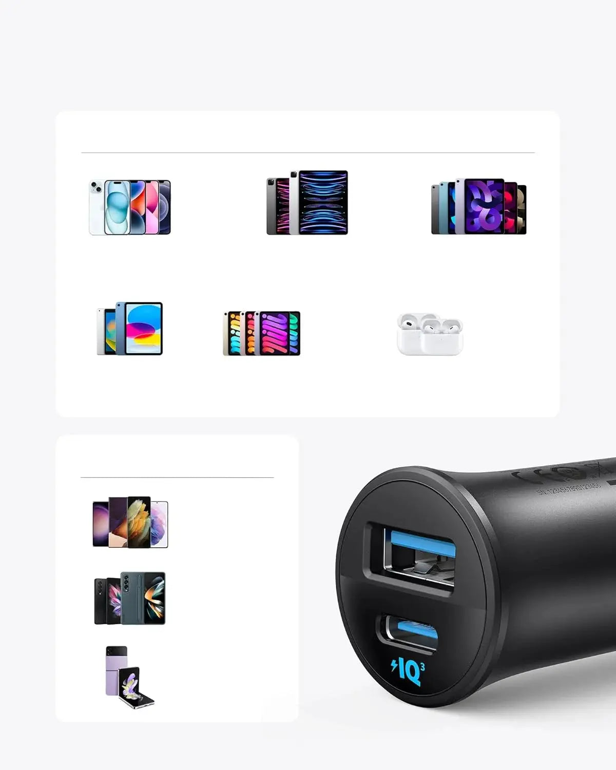 Anker PowerDrive Dual Port 30W Fast Car Charger A2741H11 Black Doha Qatar