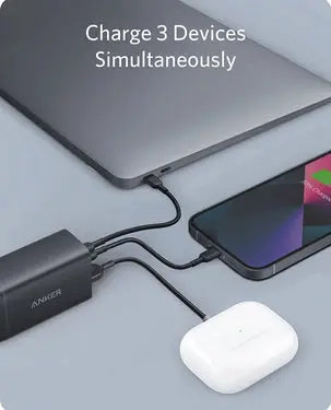 Anker PowerPort III 65W 3-Port Fast Charger A2667K11 Black – Doha Qatar