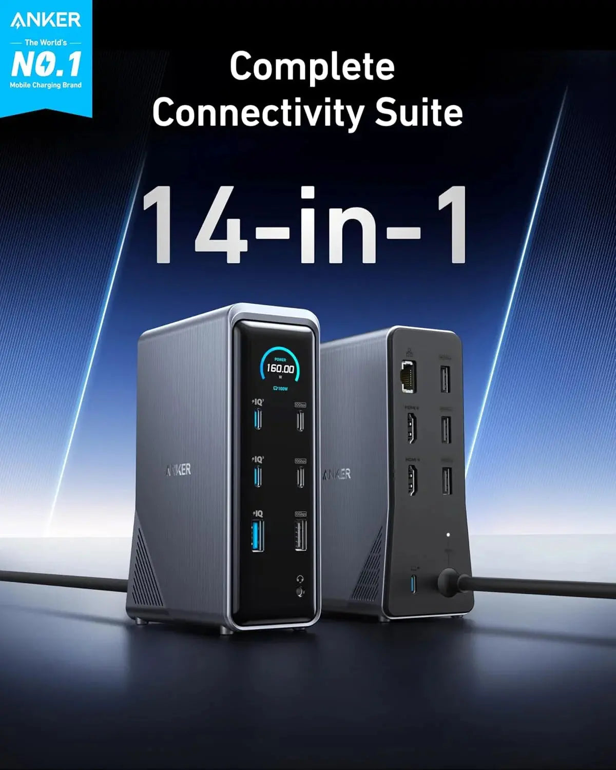 Anker Prime 14-in-1 Charging Docking Station 160W A83B62A1 Black in Doha Qatar