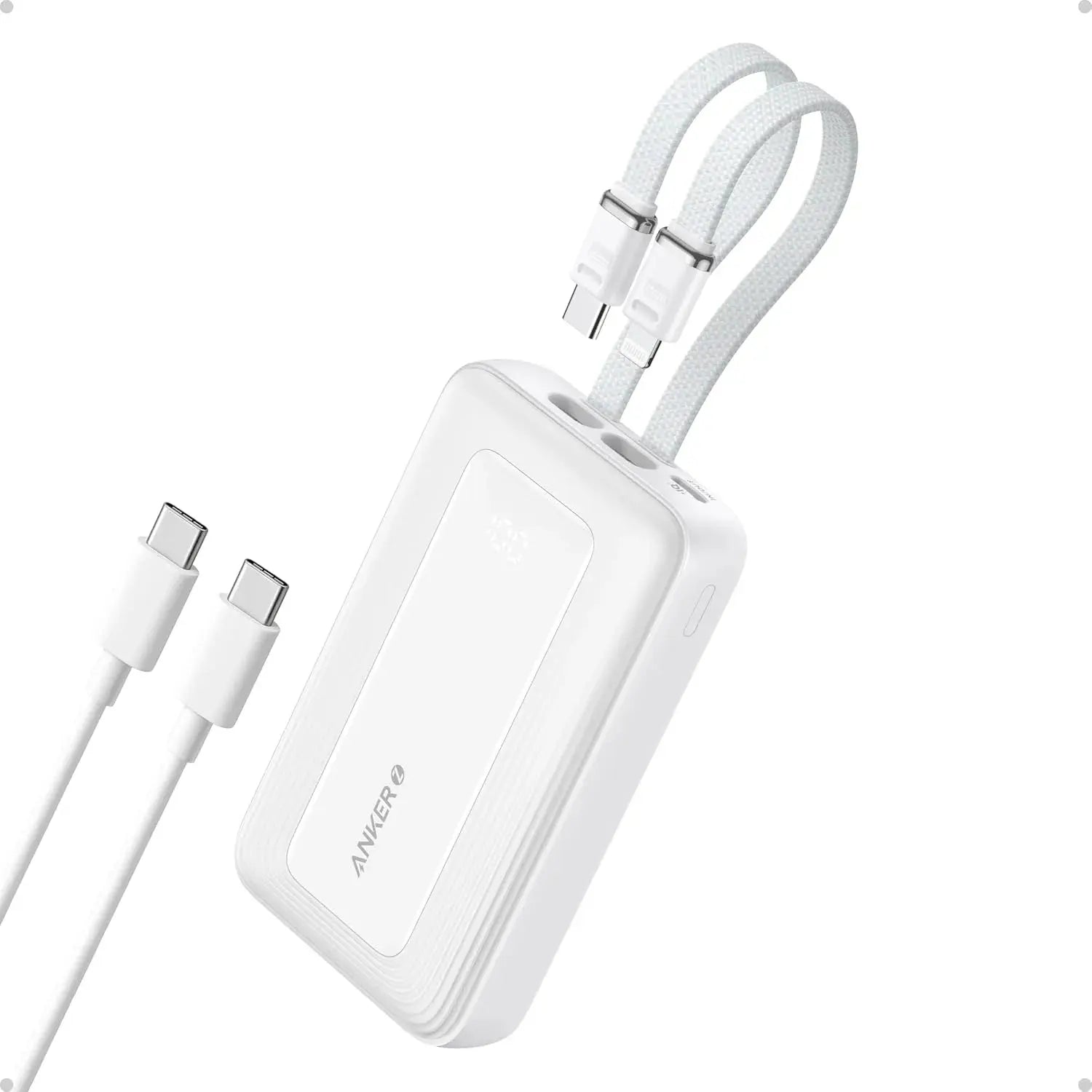 Anker Zolo 10000mAh Power Bank 30W Built-In Cables White Doha Qatar 1