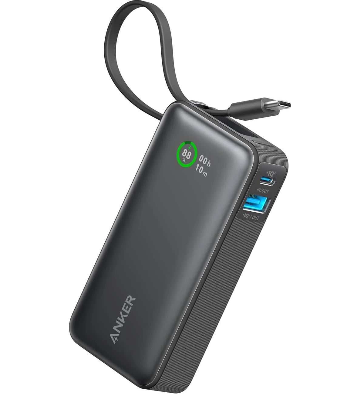 Anker Nano 10000mAh 30W Power Bank with Built-In USB-C Cable – Fast Portable Charger