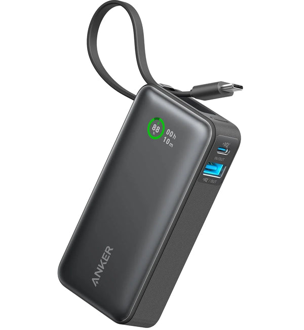 Anker Nano 10000mAh 30W Power Bank with Built-In USB-C Cable – Fast Portable Charger