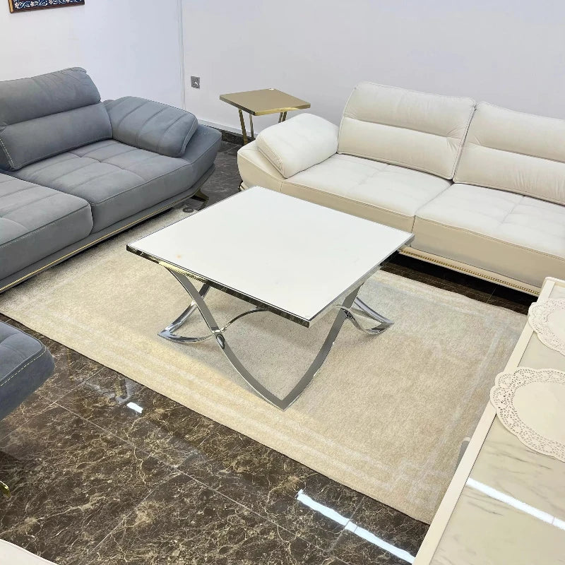 Anti - Slip Carpet | Modern Living Room Rug White Pattern Design