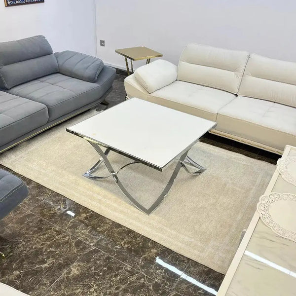 Anti - Slip Carpet | Modern Living Room Rug White Pattern Design