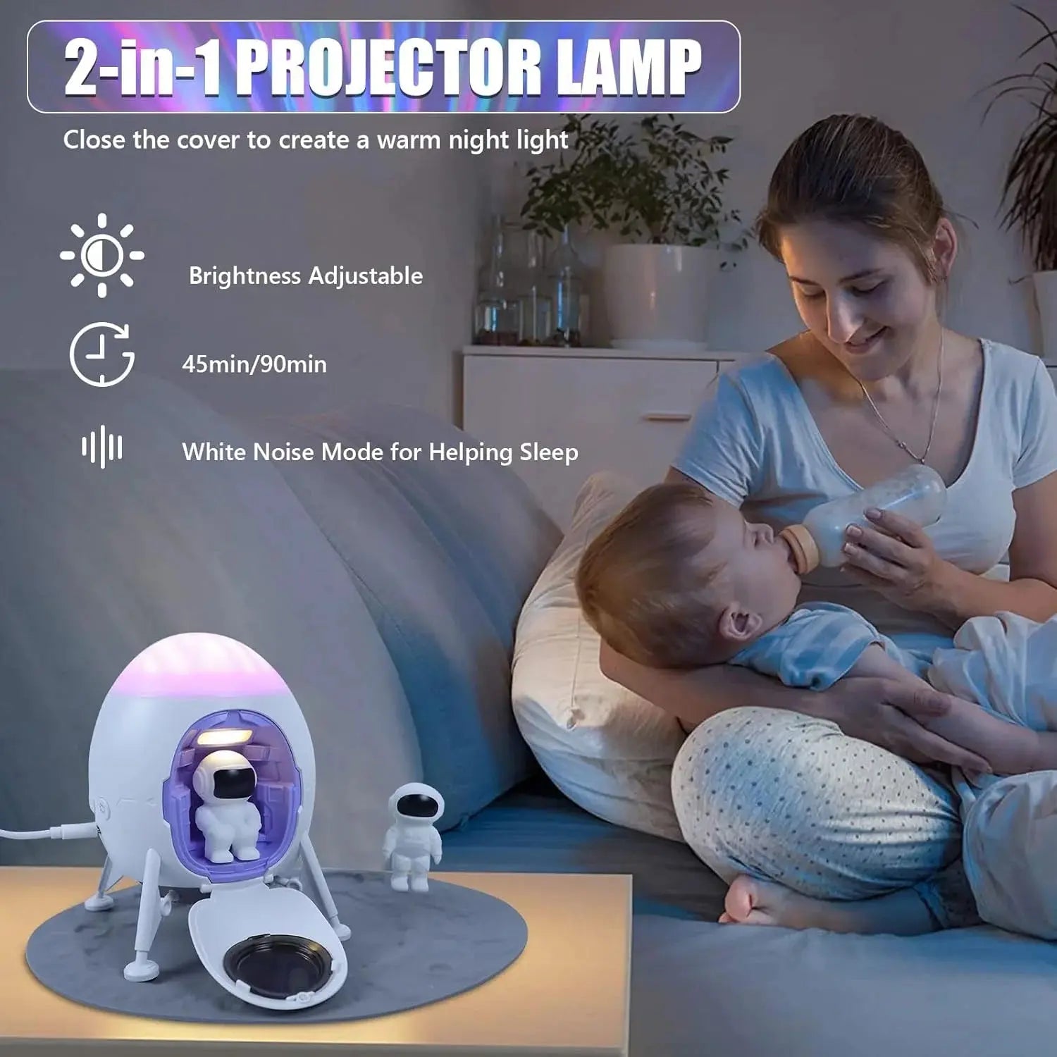 Astronaut Galaxy Star Projector Night Light with Speaker & Remote Scrollcart Qatar 
