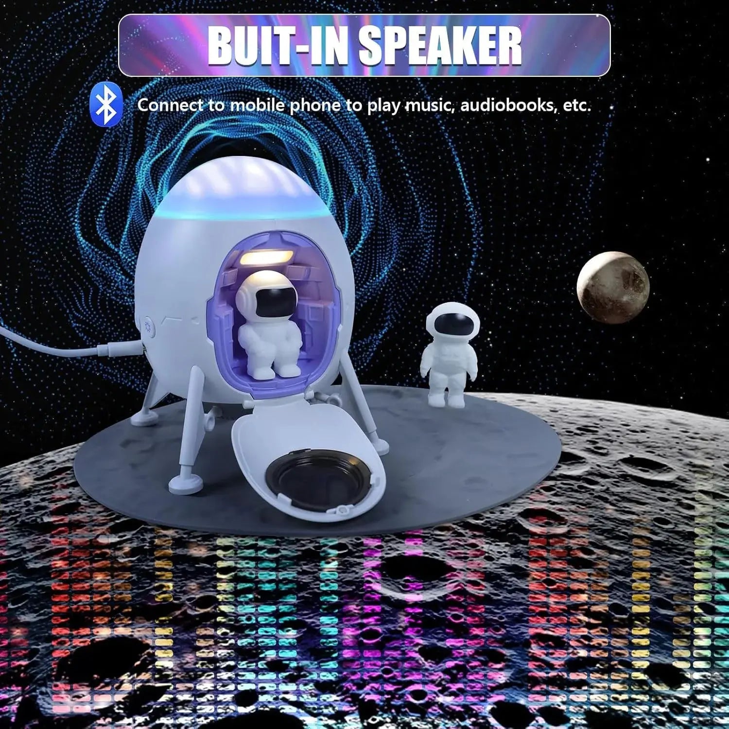 Astronaut Galaxy Star Projector Night Light with Speaker & Remote Scrollcart Qatar 