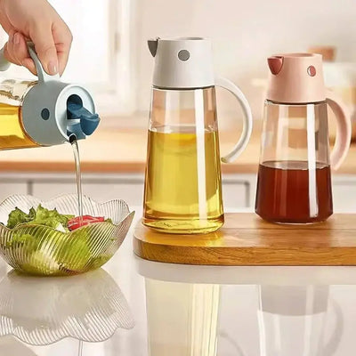 Automatic Opening & Closing Glass Oil Dispenser -650ml Scrollcart Qatar 