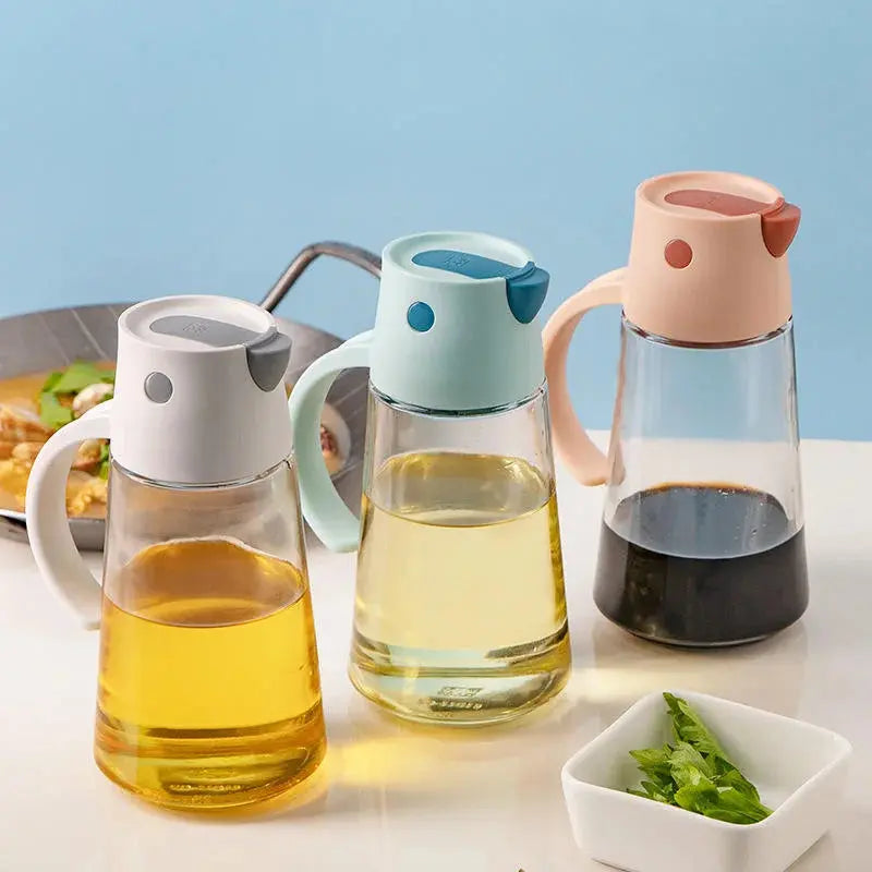 Automatic Opening & Closing Glass Oil Dispenser -650ml Scrollcart Qatar 