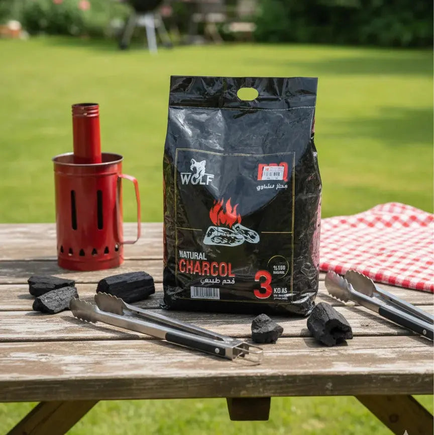 BBQ Charcoal 3kg Bag-Natural Charcoal for Grilling & Barbecue qatar