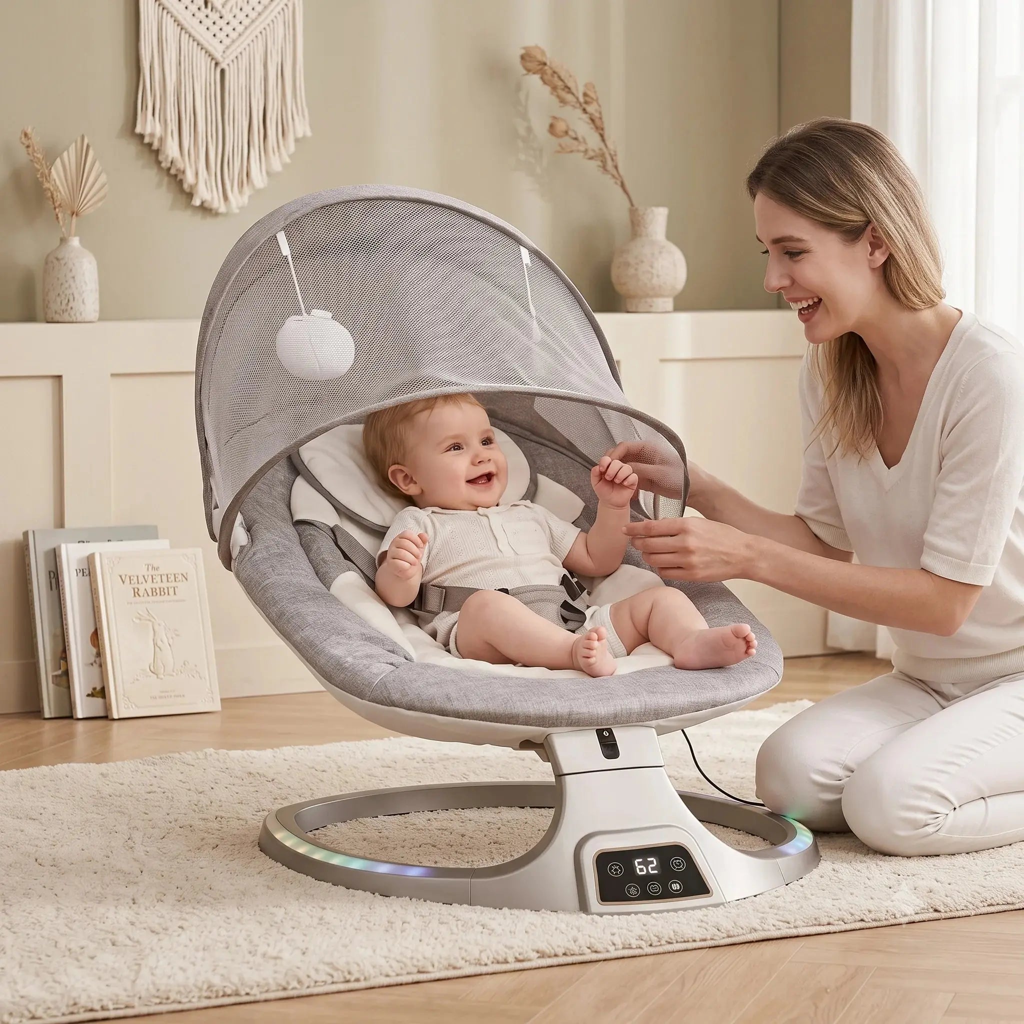 Baby Electric Rocking Bed with Bluetooth Music Qatar