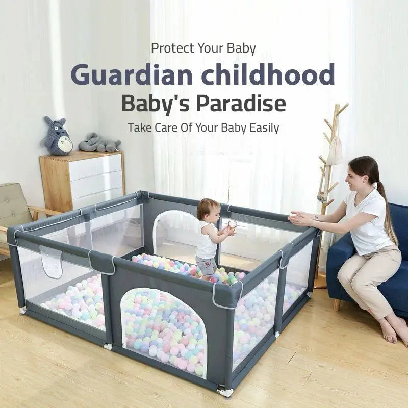 Baby Playpen Fence – Safe Anti-Slip Play Area Yard Qstar 