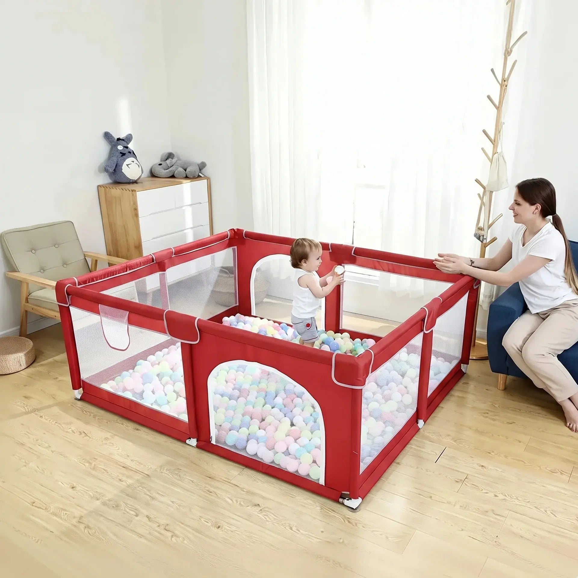 Baby Playpen Fence – Safe Anti-Slip Play Area Yard Qstar 