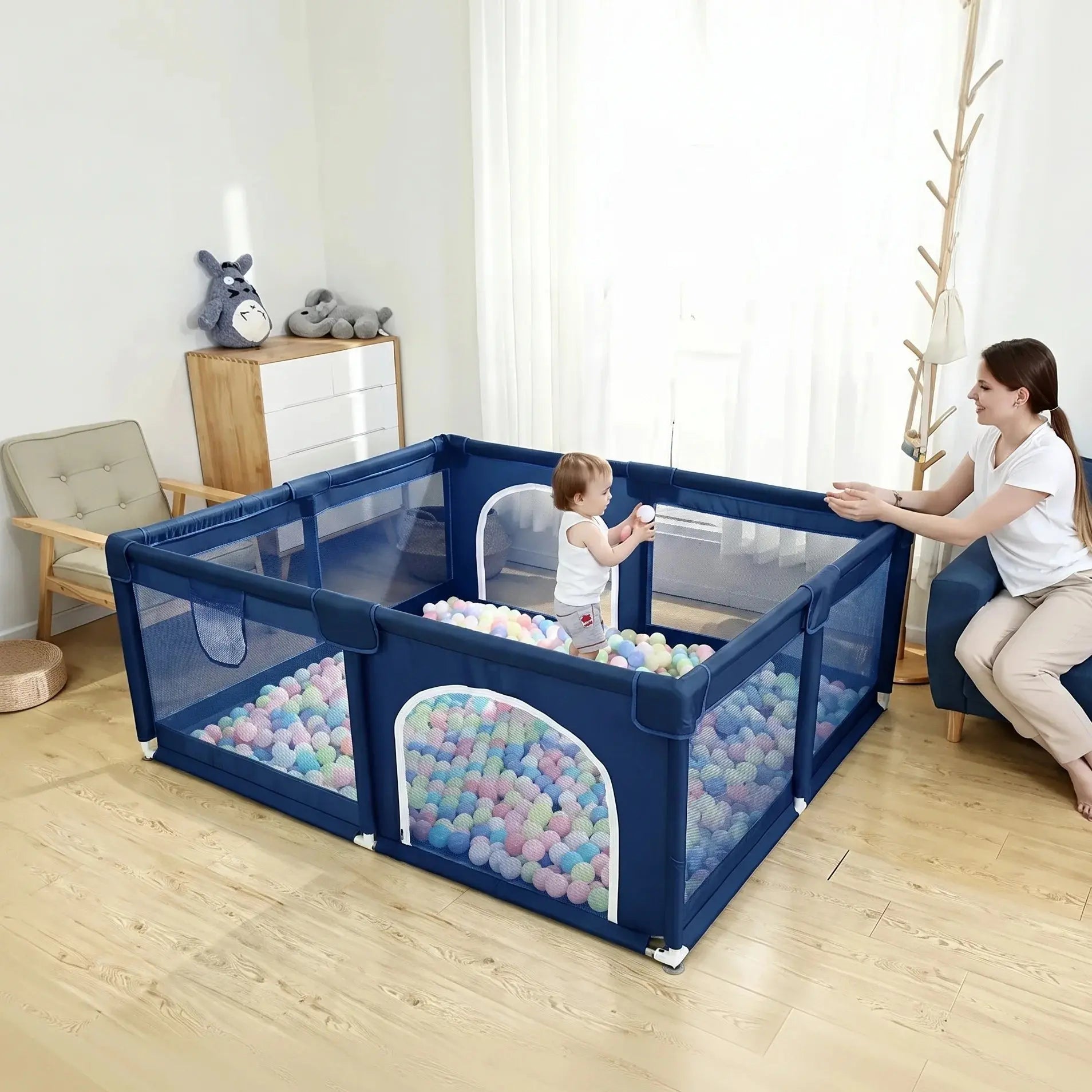 Baby Playpen Fence – Safe Anti-Slip Play Area Yard Qstar 