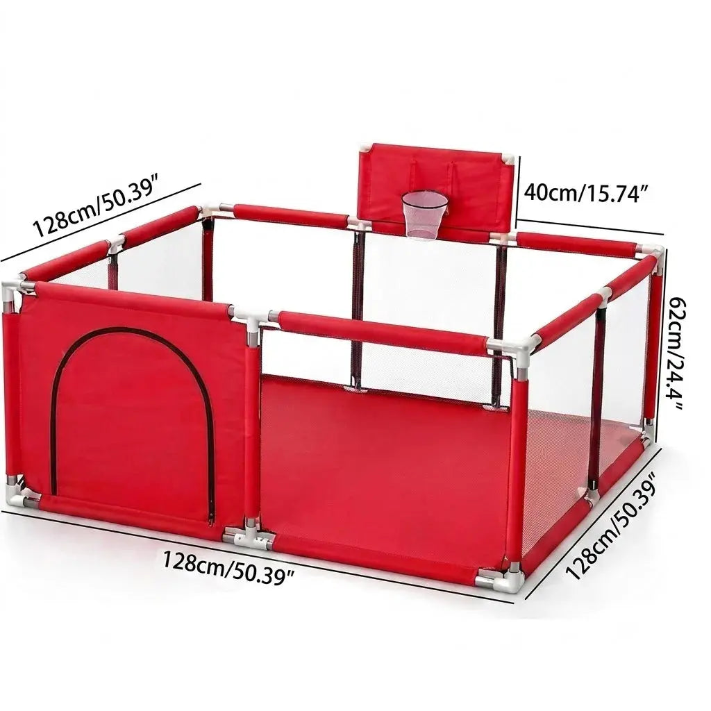 Baby Playpen 128x128cm with Basketball Hoop for Kids Qatar