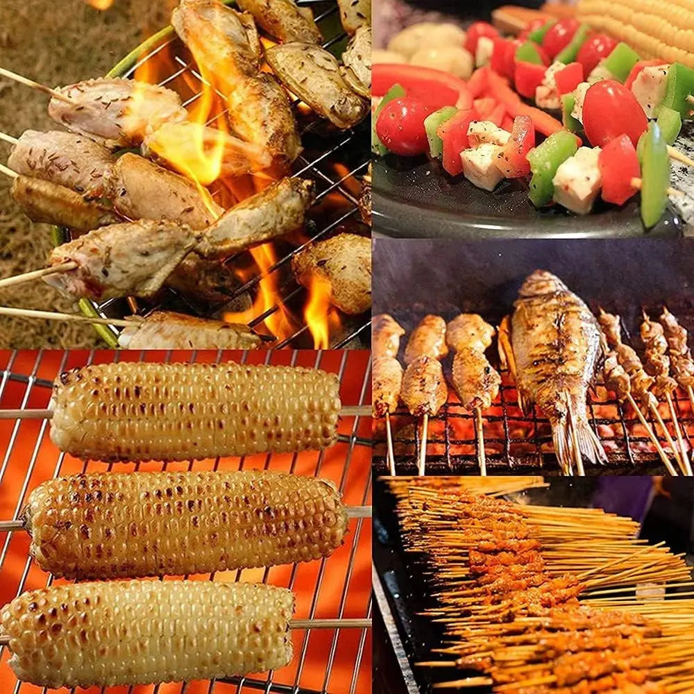 Bamboo Skewers Sticks - Wooden BBQ Sticks (50 pcs) Qatar