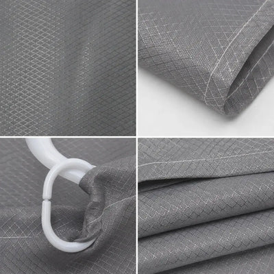 Bathroom Shower Curtain -Waterproof Textured Fabric with Hanging Rings Scrollcart Qatar 