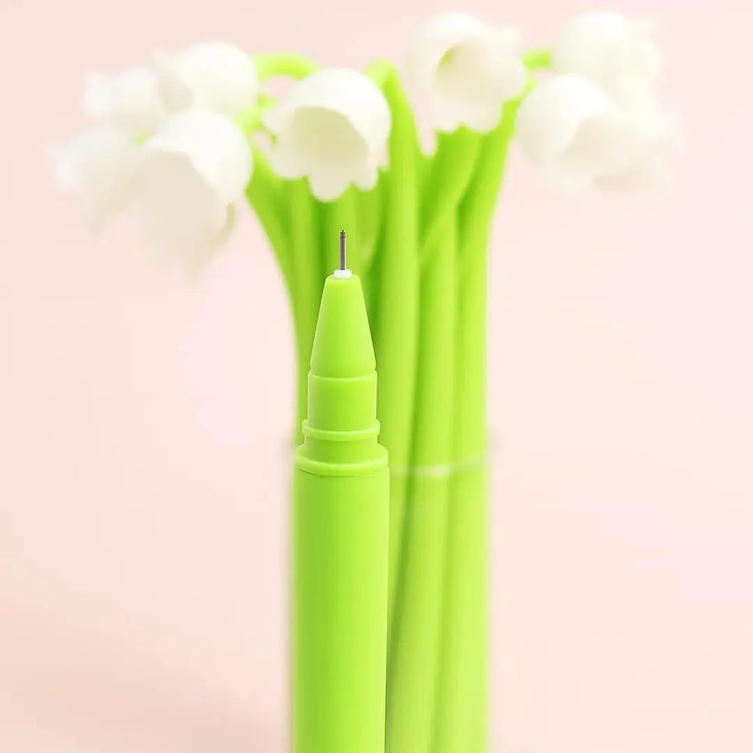 Bell Orchid Silicone Gel Pen – 1pcs Black Ink Flower Pen | Smooth Writing Stationery Scrollcart Qatar 