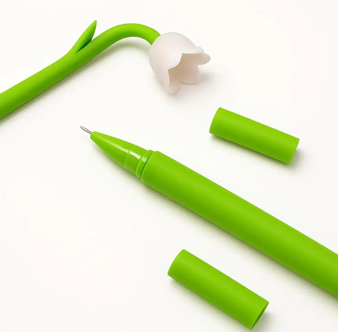 Bell Orchid Silicone Gel Pen – 1pcs Black Ink Flower Pen | Smooth Writing Stationery Scrollcart Qatar 