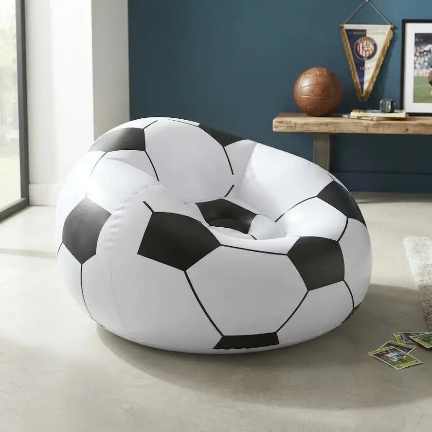Bestway Inflatable Soccer Ball Chair – White & Black Scrollcart Qatar 