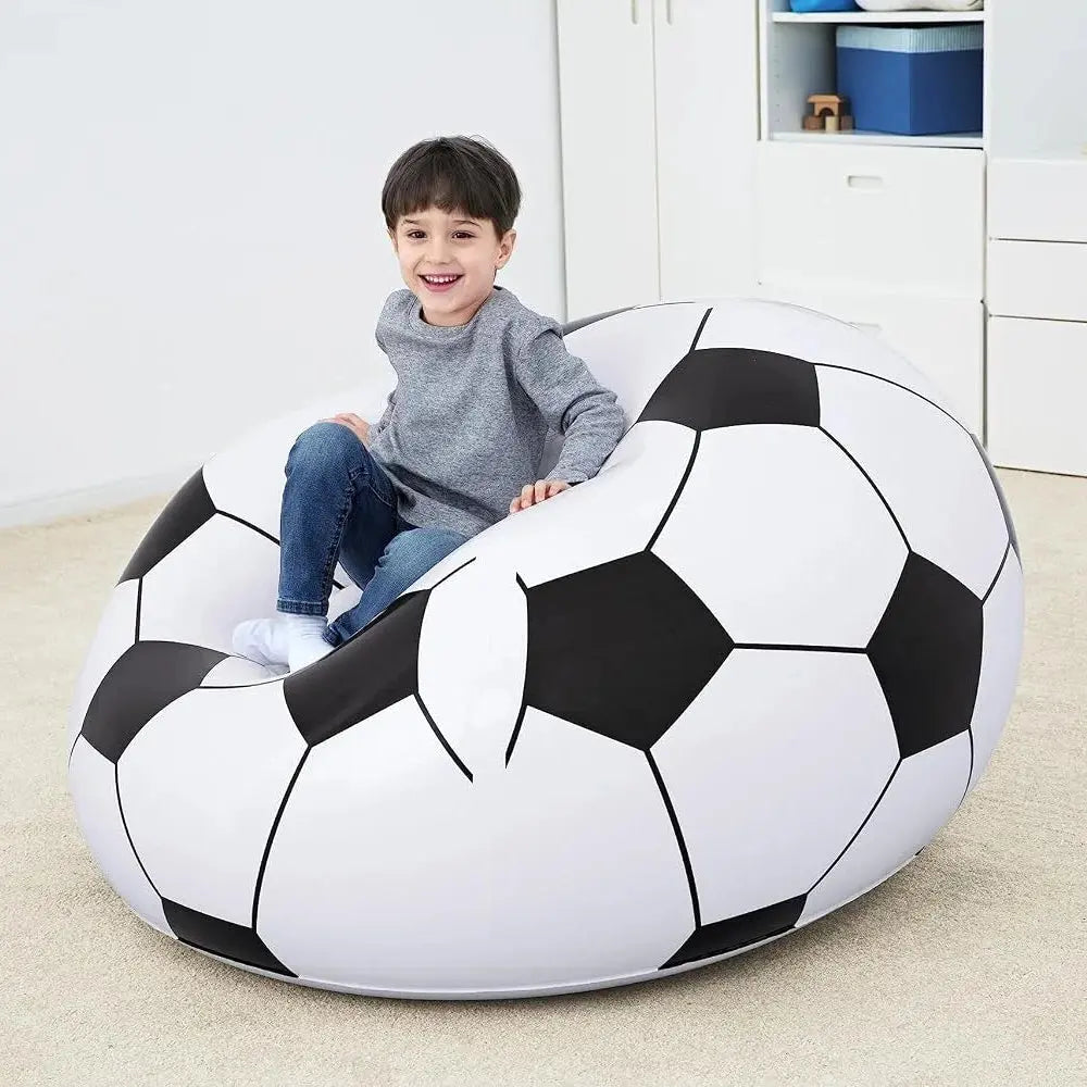 Bestway Inflatable Soccer Ball Chair – White & Black Scrollcart Qatar 