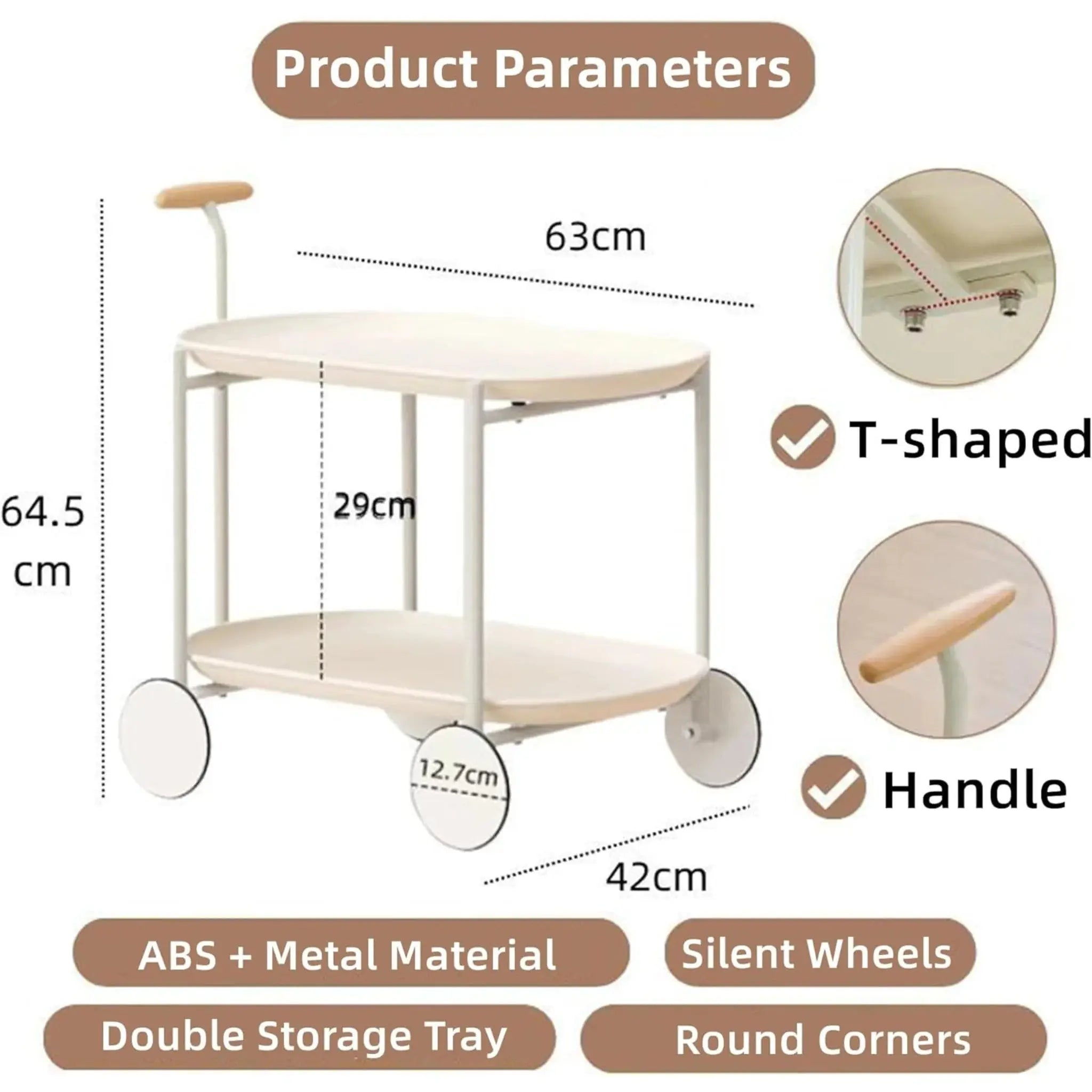 Buy 2-Tier Tea & Coffee Serving Cart Table in Qatar!