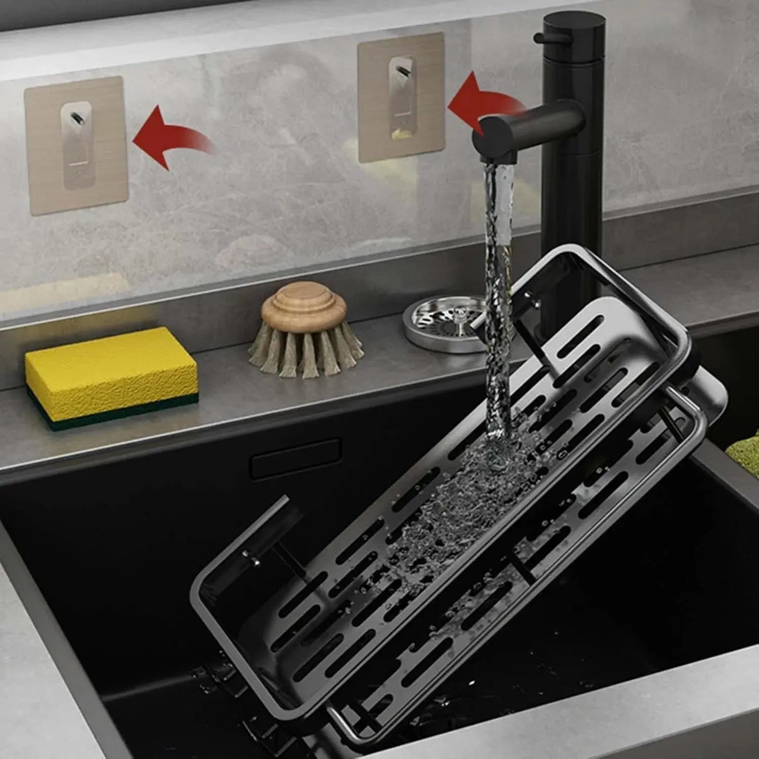 Buy 4-in-1 Kitchen Sink Caddy Qatar - Wall Sponge Holder