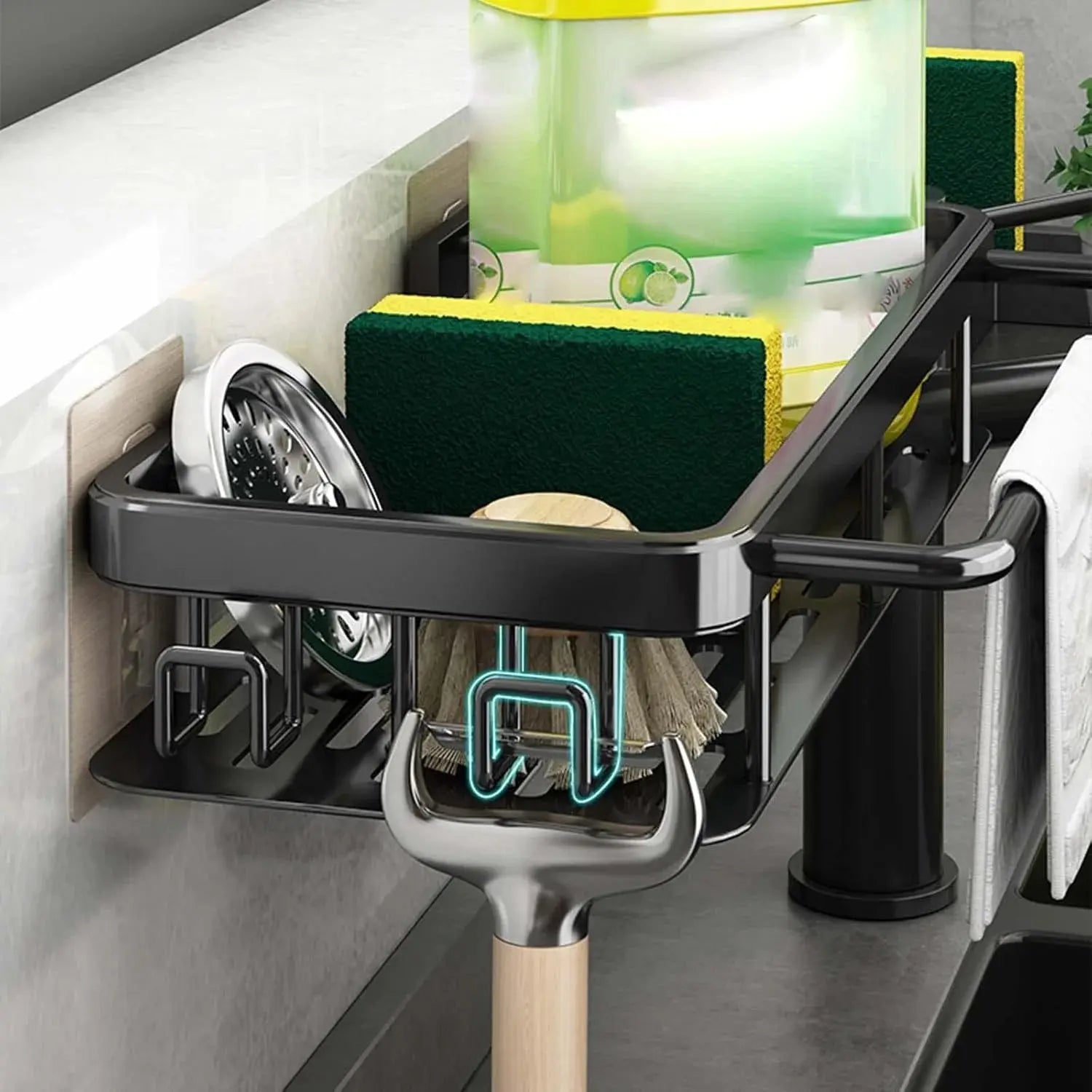 Buy 4-in-1 Kitchen Sink Caddy Qatar - Wall Sponge Holder