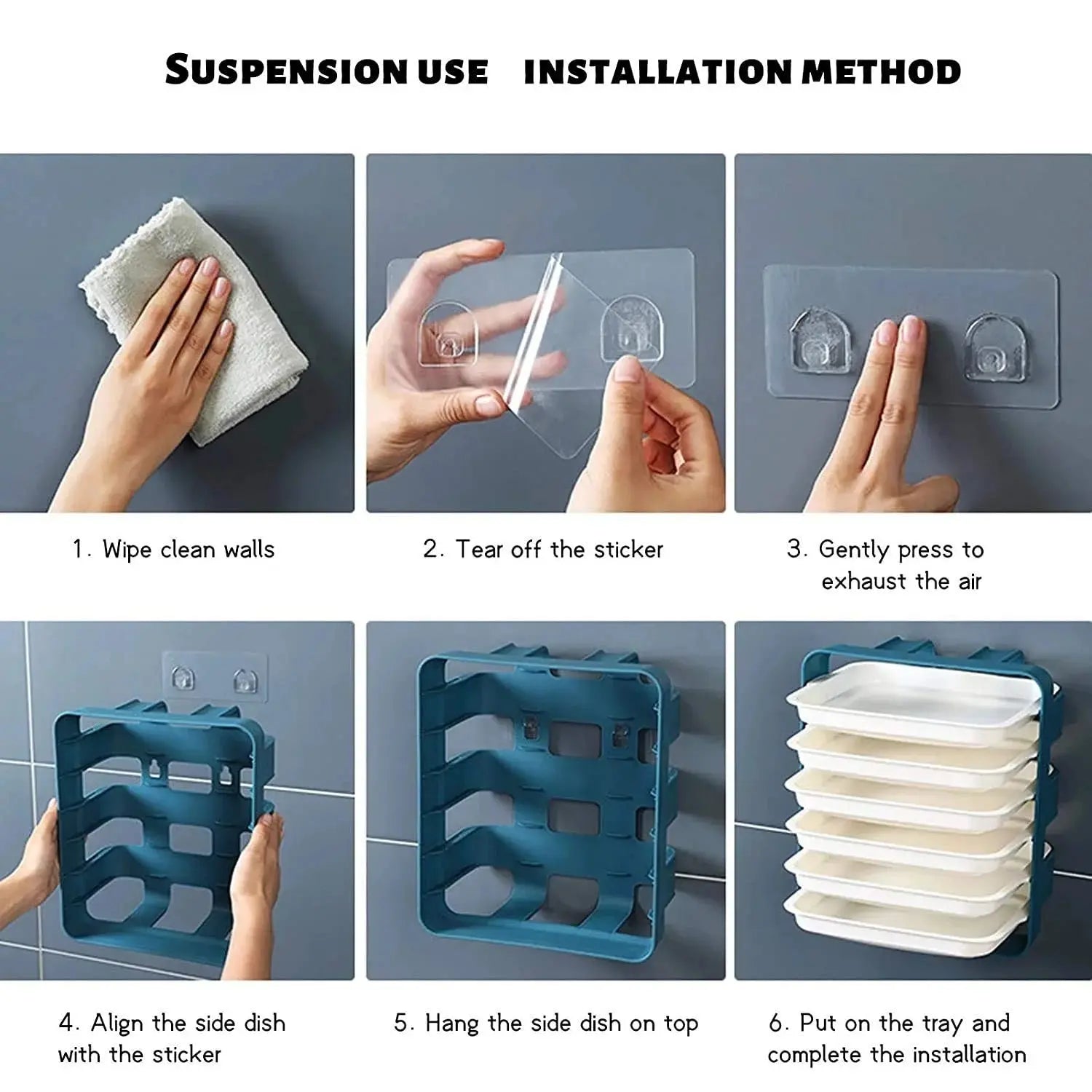 Buy 6-Layer Wall-Mounted Kitchen Rack Price Online Qatar! 
