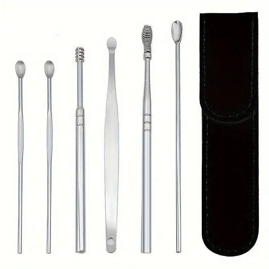 Buy 6pcs Stainless Steel Ear Wax Removal Tool Set Qatar