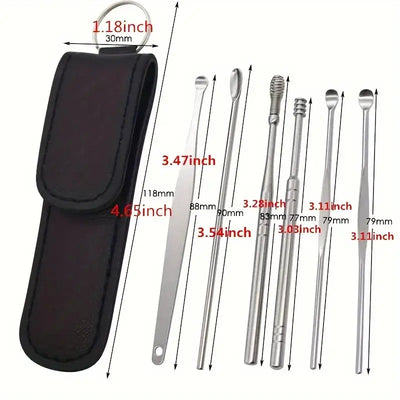 Buy 6pcs Stainless Steel Ear Wax Removal Tool Set Qatar