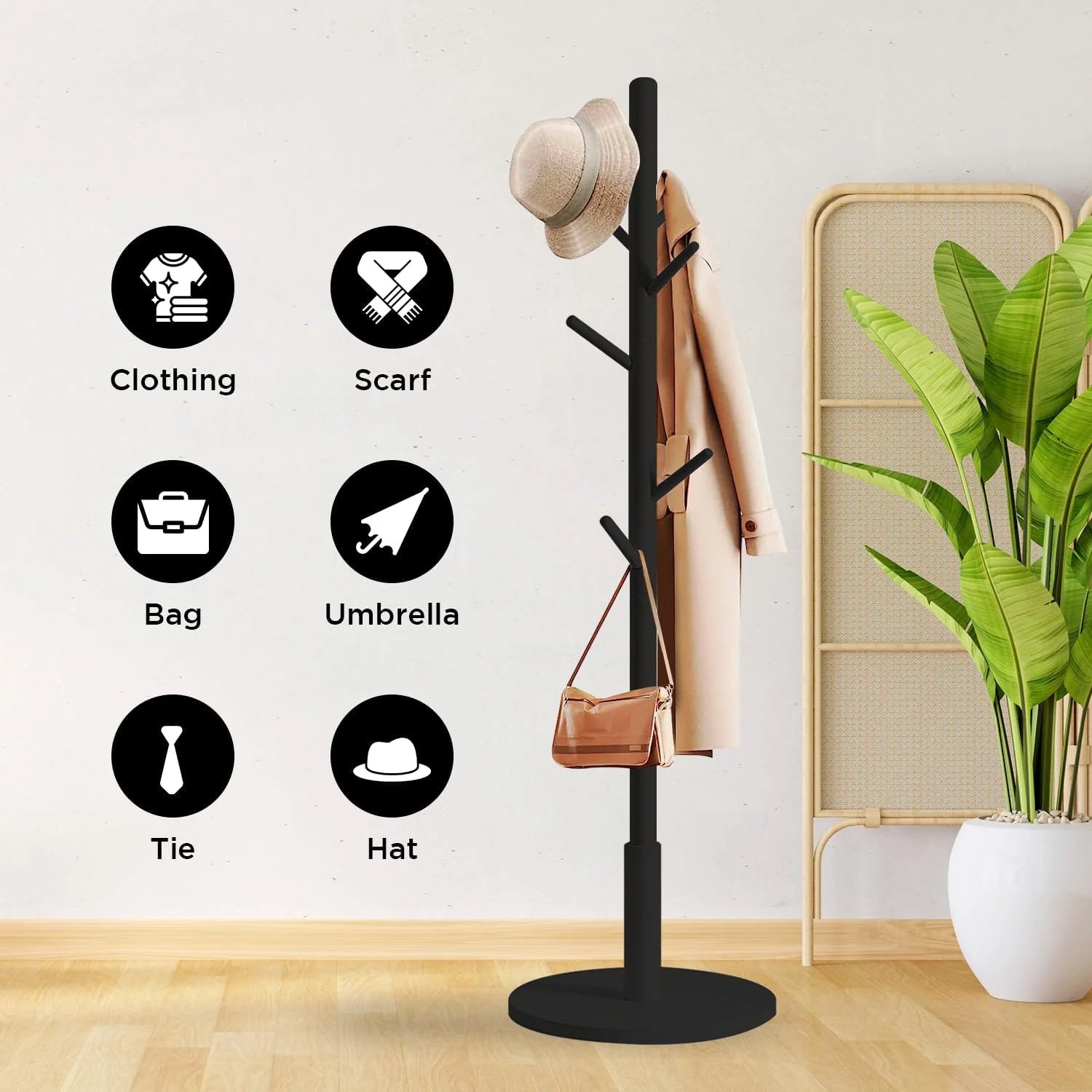Buy Adjustable Wooden Coat Rack Price Online Qatar