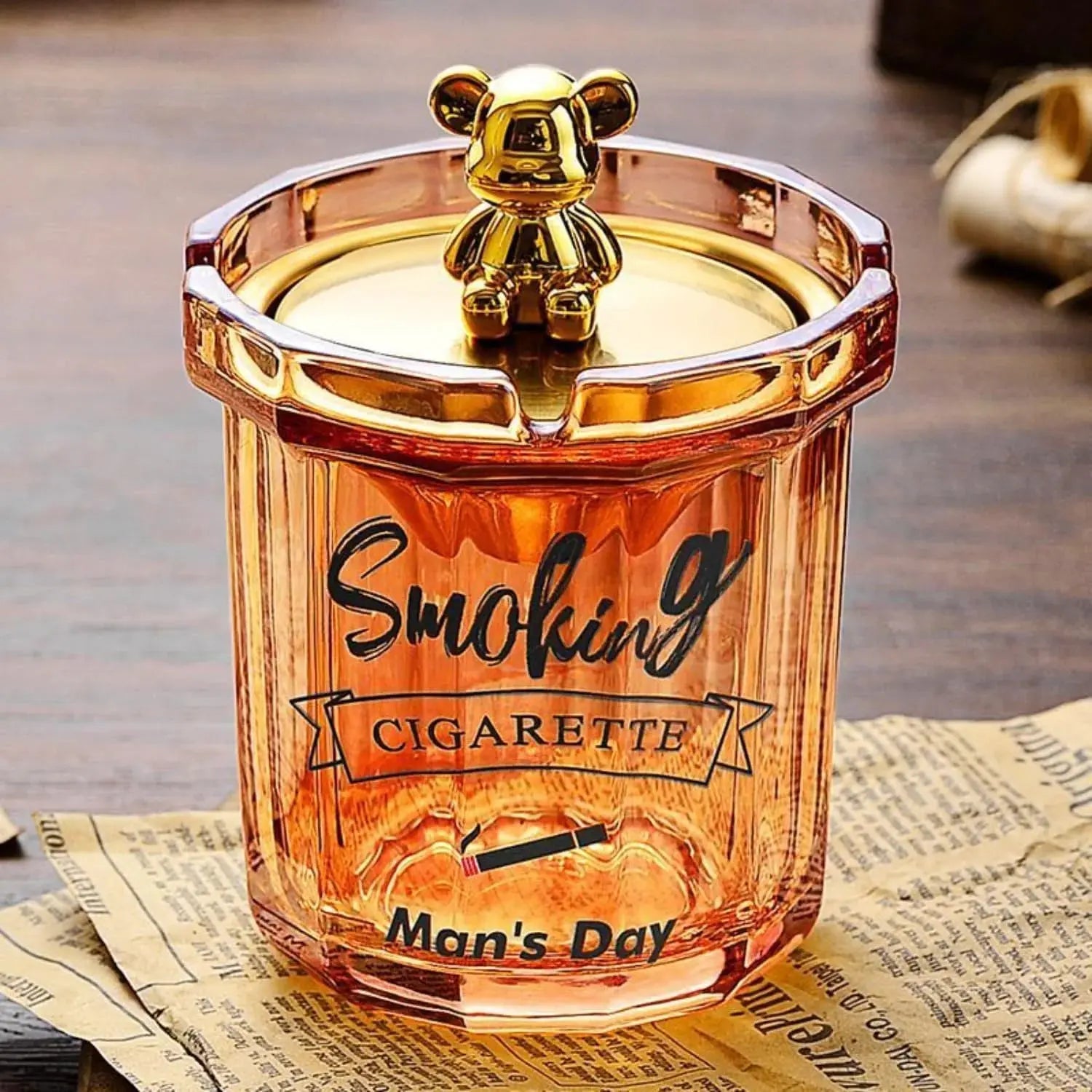 Buy  Cigarette Glass Ashtray with Lid Price Online Qatar