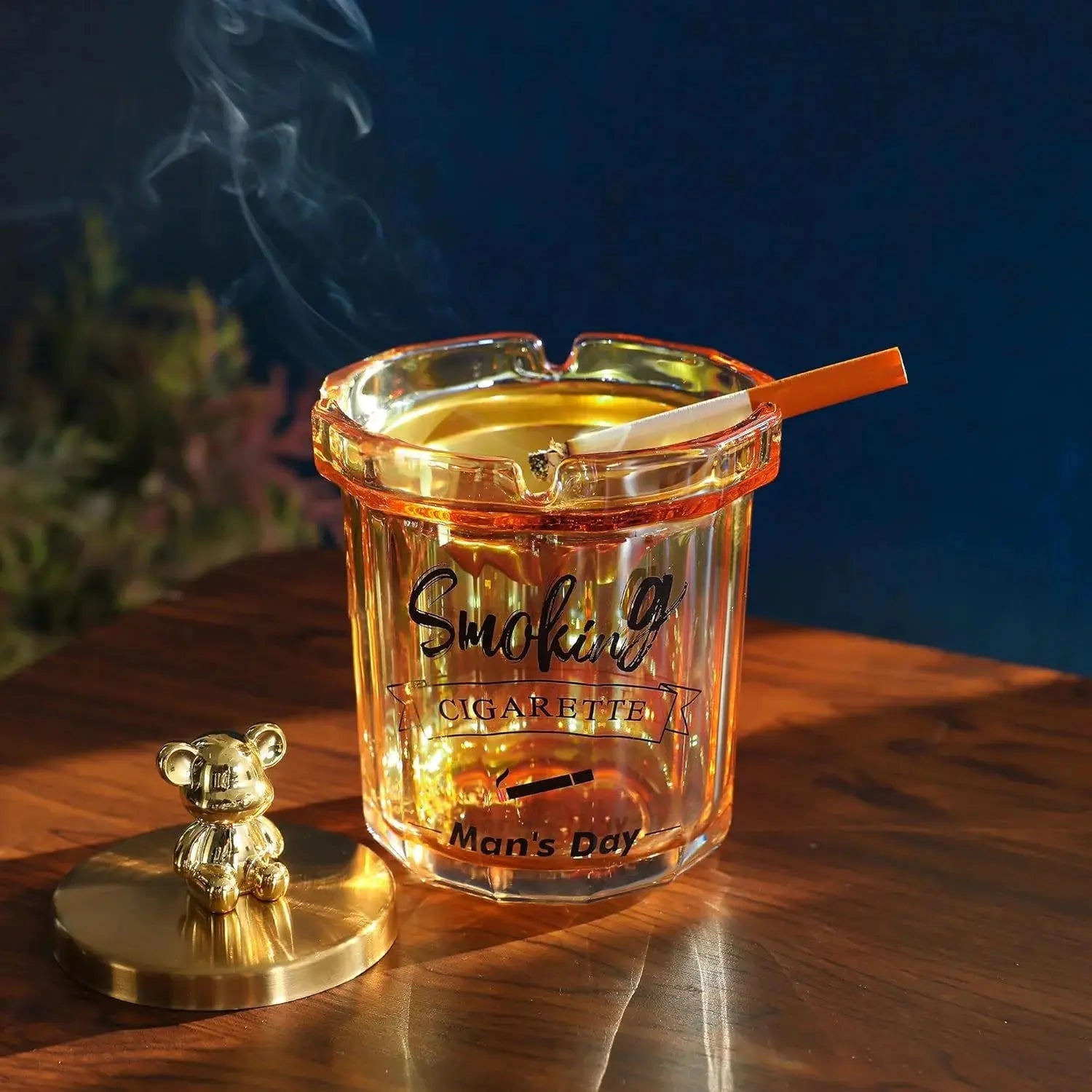 Buy  Cigarette Glass Ashtray with Lid Price Online Qatar