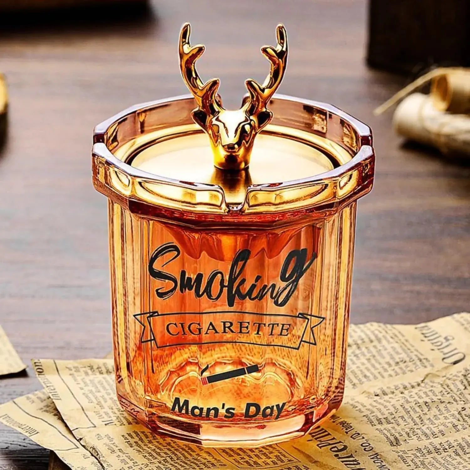 Buy  Cigarette Glass Ashtray with Lid Price Online Qatar