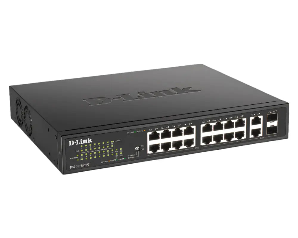 Buy D-Link 16-Port PoE+ Switch | 130W Power Budget | QoS
