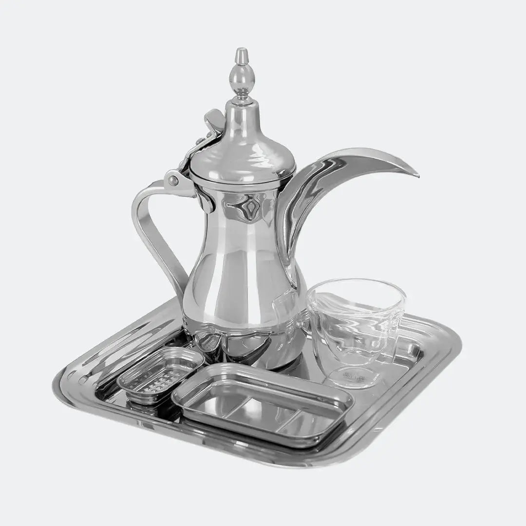 Buy Deem Arabic Coffee Serving Set – Silver Price Qatar