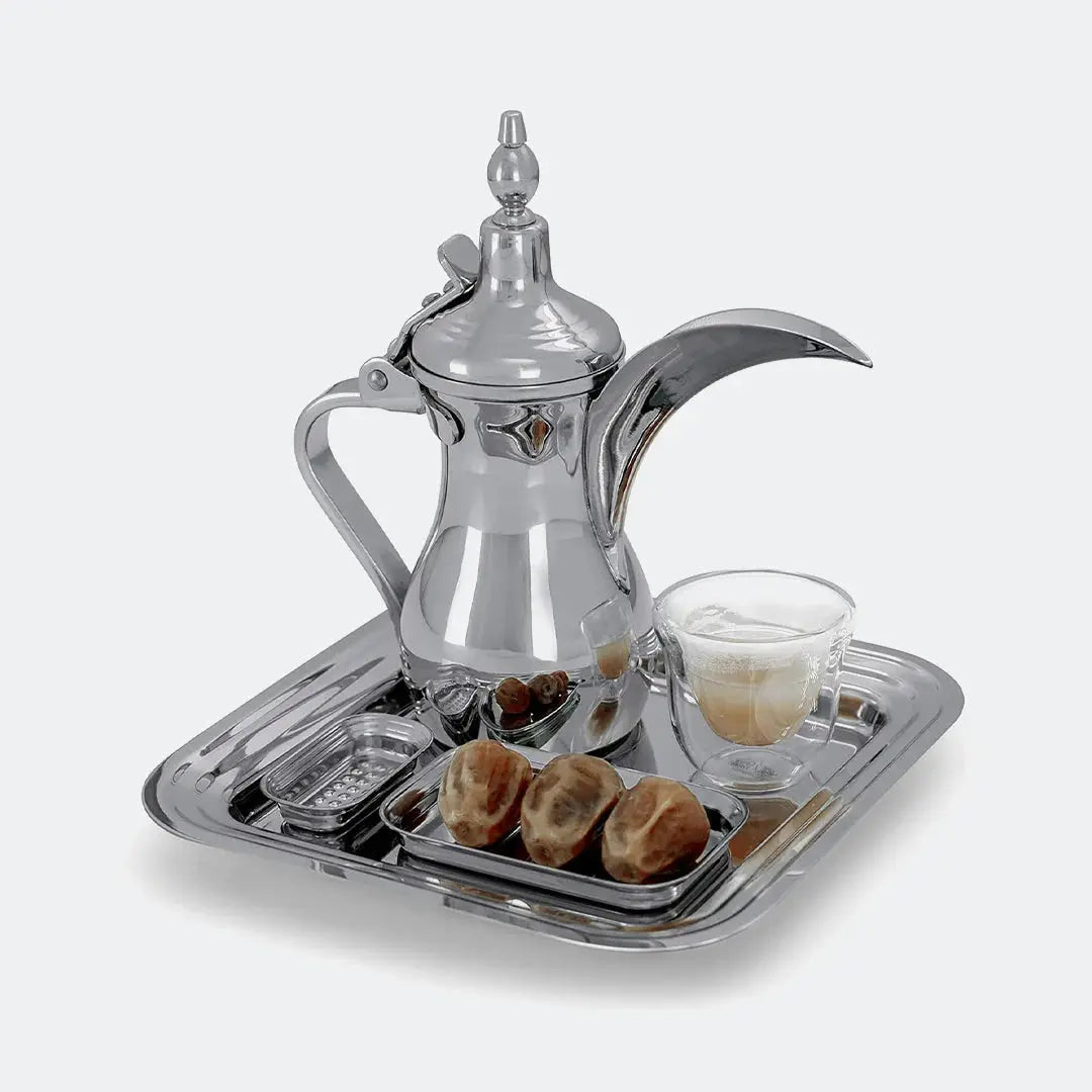 Buy Deem Arabic Coffee Serving Set – Silver Price Qatar