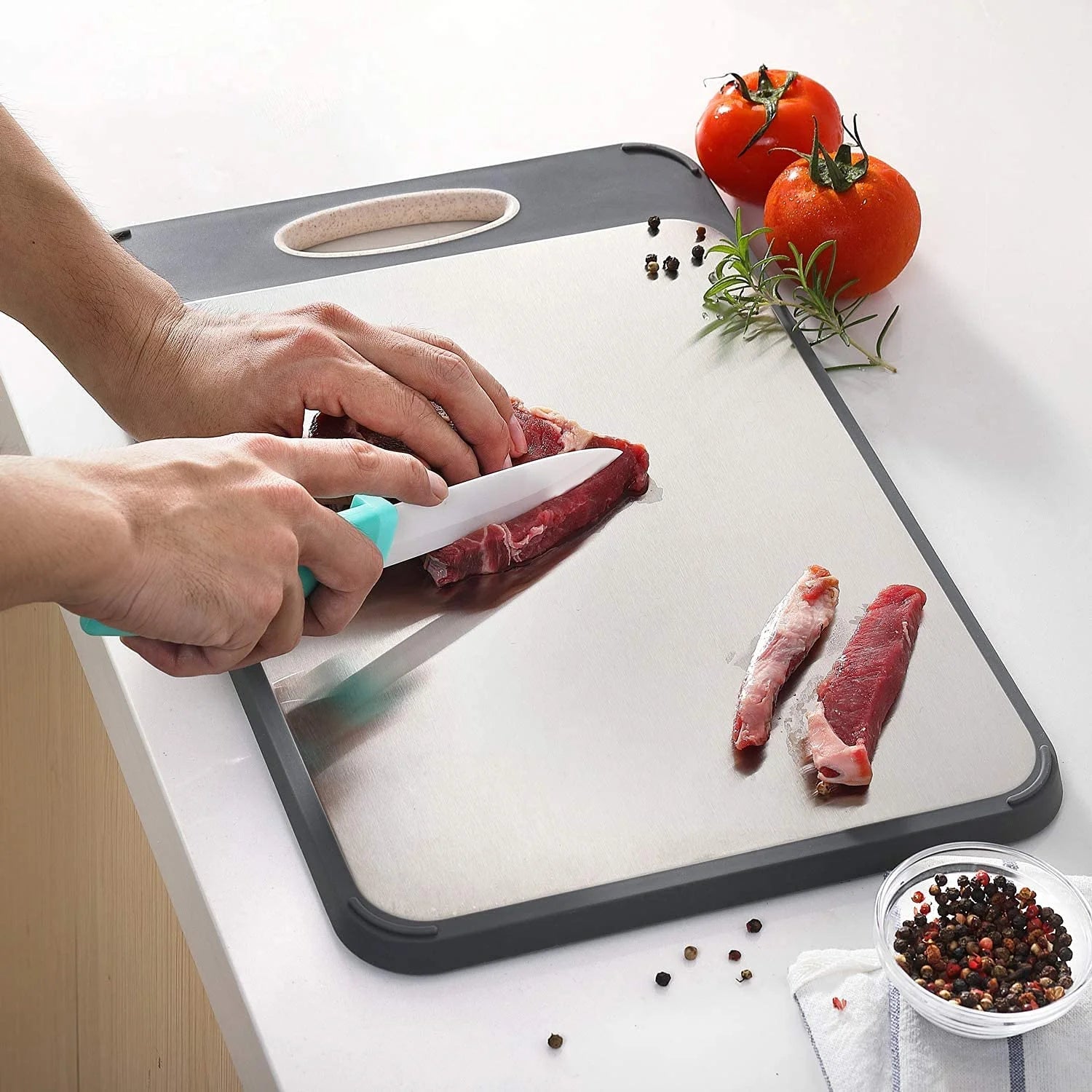 Buy Double-Sided Stainless Steel Cutting Board Price Qatar