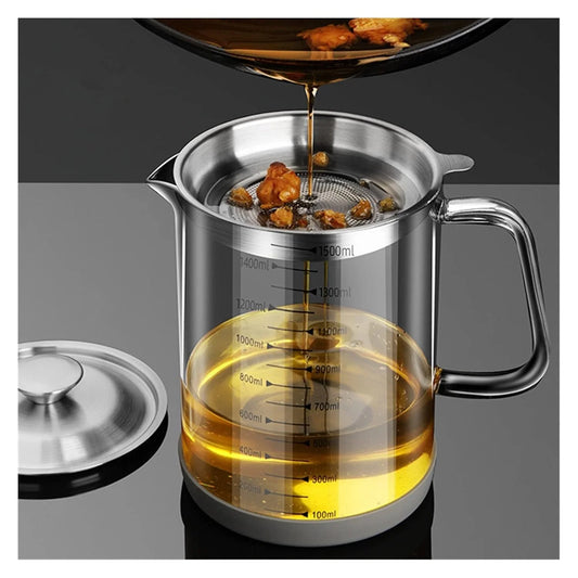 Buy Glass 1000ML Oil Bottle Dispenser with Lid Qatar