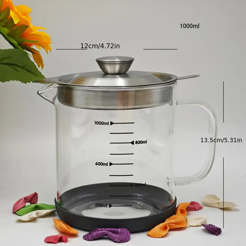 Buy Glass 1000ML Oil Bottle Dispenser with Lid Qatar