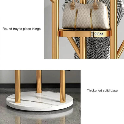 Buy Golden Metal Coat Rack Stand with Marble Base Qatar