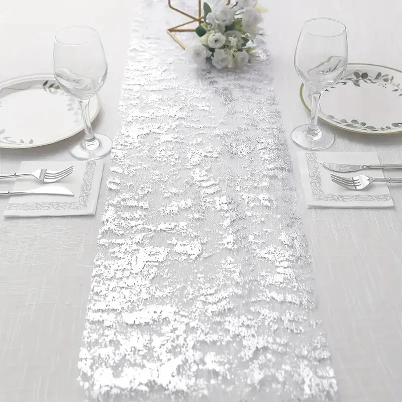 Buy Linen Table Runner with Golden Foil Price in Qatar
