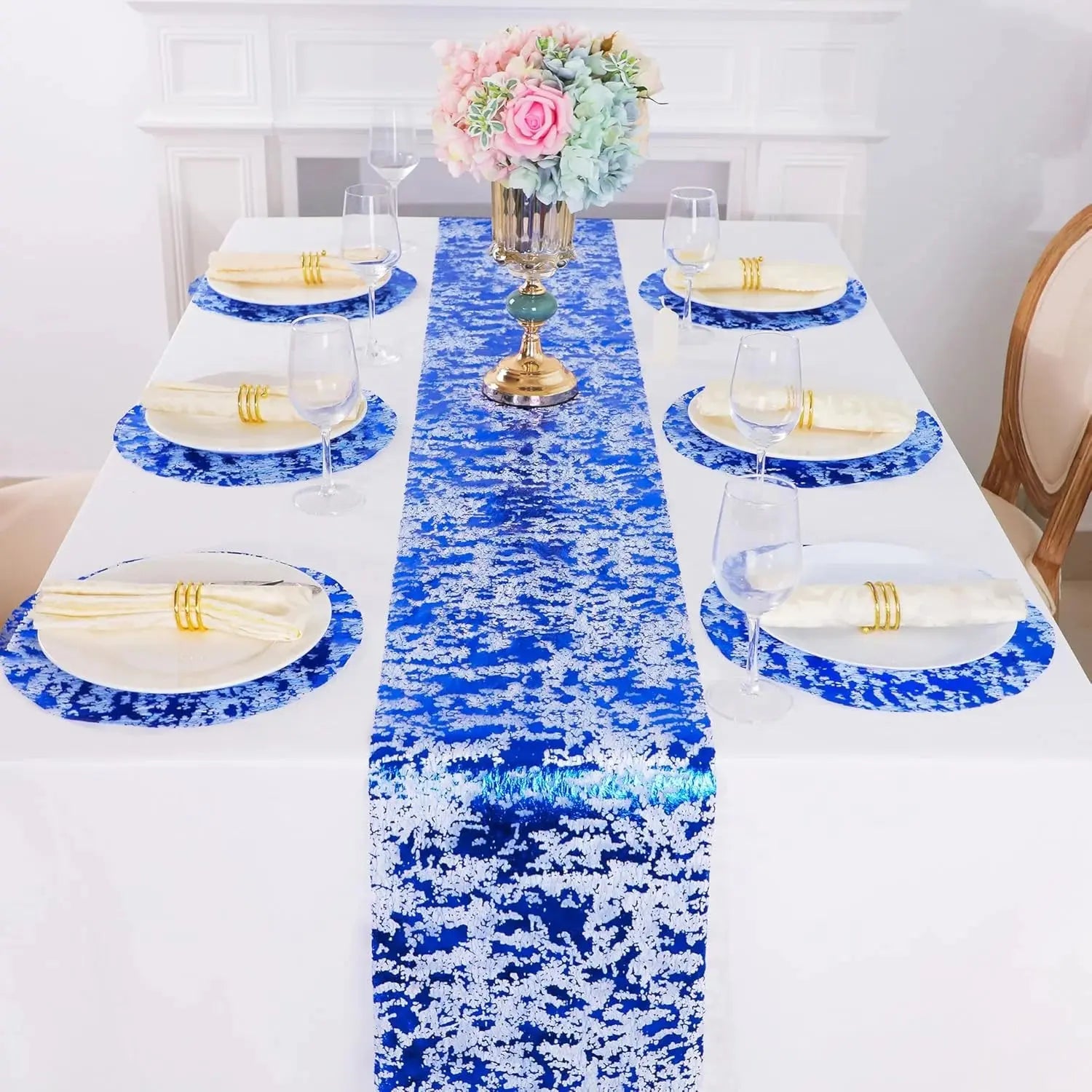 Buy Linen Table Runner with Golden Foil Price in Qatar
