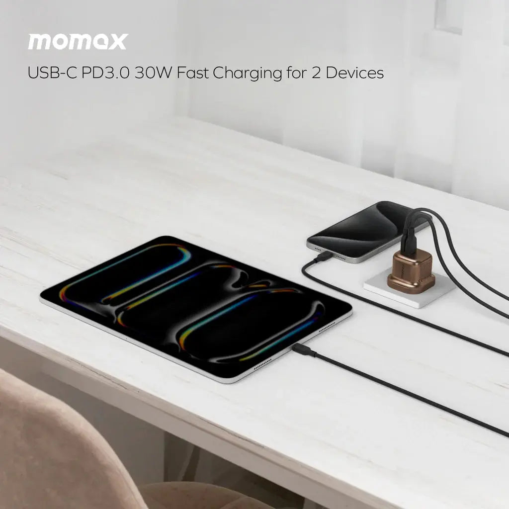 Buy MOMAX 1-Charge GaN 30W 2-Port Charger in Qatar | fast charging