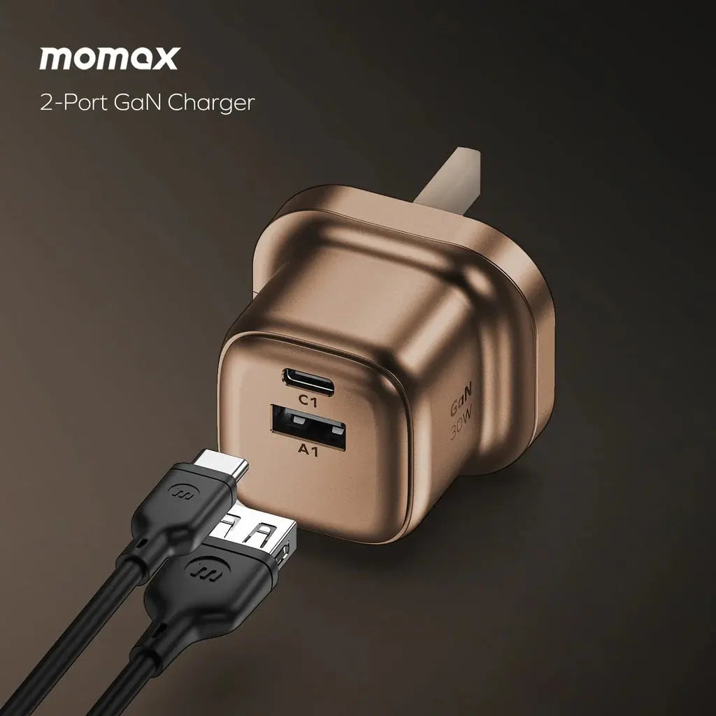 Buy MOMAX 1-Charge GaN 30W 2-Port Charger in Qatar | fast charging