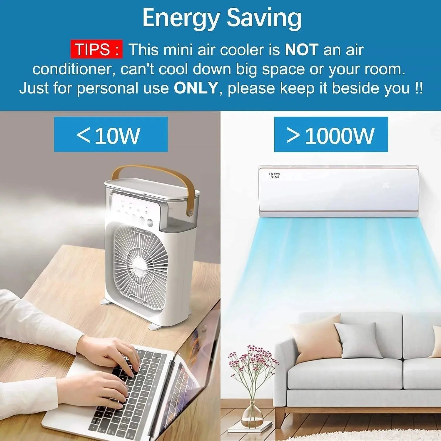 Buy Mini Air Cooler & Humidifier - Portable Fan Qatar