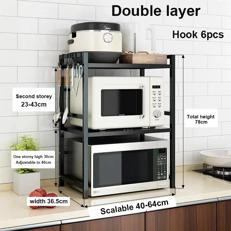 Buy Multi-Layer Micro-Oven Organizer Storage Rack Qatar