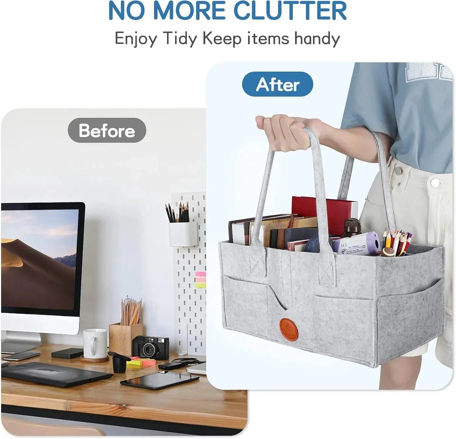 Buy Multipurpose Felt Diaper Caddy Storage bag Qatar 