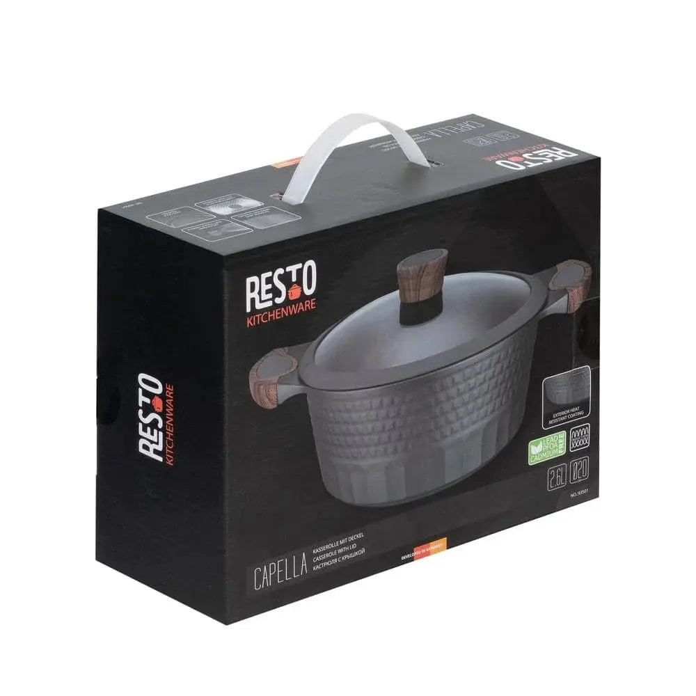Buy RESTO 93501 Casserole with lid -9.5 CM 2.6/6L Qatar